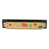 Harmônica infantil de madeira harmônica pintada de ferro 16 furos instrumento musical infantil para primeira infância presente brinquedos criativos