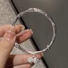 Pulseira de botão de lótus para mulheres Jovem simples Pulseira Mobius ajustável por pressão  2023 nova moda
