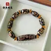 Pulsera de Ágata de Tíbet con Cuenta Dzi de Tres Ojos Estilo Tibetano Cuenta Dzi de Nueve Ojos Ágata Vintage Cuenta Dzi al por Mayor