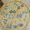 Pendientes Geométricos Populares de Aleación Estilo Resort de Playa para Mujeres Acrílico Turquesa Textura de Moda Pendientes al por Mayor