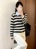 Cardigan de Tricô Color Block com Gola Falsa de Duas Peças Plus Size Feminino Estilo Outono 2026 Roupa Exterior Casual para o Dia a Dia para Mulheres Plus Size