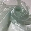 Tecido de Organza Micro-Rígido com Glitter Perolado Saia Plissada de Gaze Queimada Flores na Borda Material Decorativo para Fundo de Fotografia