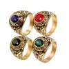 Anillo de Acero Inoxidable Europeo y Americano Águila Diamante Multicolor Acero de Titanio Vintage Privado Americano