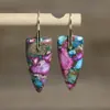 Aretes Naturales de Piedra Imperial Forma de Flecha para Mujer Exquisitos Elegantes Aretes para Mujer