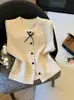 Recomendado para colección personal~ Chaleco de Punto Cardigan Redondo con Lazo para Mujer Invierno Nuevo Estilo Único Chic Top para Superponer