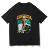 Camiseta Impresa del Rapero Eminem Moda Retro Casual Camiseta de Manga Corta con Cuello de Marinero para Mujer