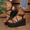 Comercio Electrónico Transfronterizo Europeo y Americano Sandalias de Cuña con Plataforma Impermeables para Mujer Tallas Grandes Verano Nuevas Suela Gruesa Venta al por Mayor 2026 Venta al por Mayor Tallas Grandes