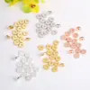 Cuentas chapadas en oro de 18k que conservan el color, arandelas planas redondas, accesorios para manualidades, pulseras, collares, espaciadores para abalorios, hallazgos para joyería
