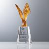 Troféu de Cristal com Esmalte Colorido Criativo de Alta Qualidade Troféu de Esmalte Colorido Comemorativo Asas de Águia Prêmios Individuais de Funcionários Destacados Reunião Anual