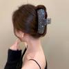 Pinza metálica para el cabello con diamantes completos para mujer, accesorios para el cabello de alta calidad, pinza de tiburón mediana y grande, pinza para el cabello para la parte posterior de la cabeza, horquilla de celebridad de Internet, tocado