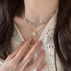 Collar apilado de piedra natural azul fresca, diseño de nicho de lujo ligero, cadena de clavícula sencilla y combinable de alta gama, accesorios para mujer