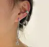 Europeos y americanos transfronterizos más vendidos pendientes de clip para hueso de la oreja con borla larga cadena punk personalizada pendientes de clip para la oreja pendientes de estilo frío