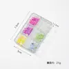 Joyería para uñas cuentas de burbuja rejilla de 12 tamaño semicírculo mixto aurora cuentas de pez humano color caramelo fondo plano cuentas de vidrio mágico