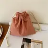 [Em estoque] 07212 Bolsa organizadora de armazenamento simples japonesa pequena fresca com cordão bolsa com cordão bolsa de presente para chá pura