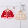 Abrigo de invierno para niños, abrigo forrado de polar para niñas, estilo occidental, estilo Chanel, cárdigan para niñas, abrigo para bebés