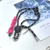 Correa de nudo tejido, nueva cuerda cruzada intercolor para teléfono móvil, correa para teléfono móvil, cadena colgante, cordón con clip trasero ajustable