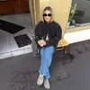 Chaqueta Suelta Estilo Europeo y Americano para Mujer Chaqueta para Mujer Transfronteriza Otoño e Invierno Textura con Gamuza