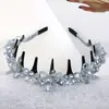 Nova Tiara Elegante com Cabeça de Flor de Cristal para Mulheres, Acessório de Cabelo de Strass de Alta Qualidade e Resistente, Grampo de Cabelo da Moda Coreana, Tiara
