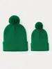 Gorro de Punto con Bola de Pelo Europea y Americana para Mujer Otoño e Invierno Gorro de Lana Color Caramelo Caliente para Exteriores Engrosado Gorro de Tejer Se Puede Personalizar con Logo
