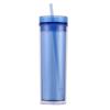 Taza de Agua Personalizada de 16 oz Taza de Plástico de Doble Pared con Popote Transparente de Alto Valor de 24 oz para Estudiantes Publicidad Recta para Mujeres