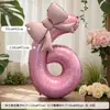 Sesión de Fotos de Cumpleaños para Niña Globo con Número de Lazo Rosa Accesorios Infantiles Decoración de Fiesta Decoración de Escenario Sesión de Fotos