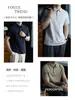 "Estilo Minimalista Sem Estampa" Camisa Polo Meio Aberta de Linho Lyocell Masculina de Verão Seca e Respirável Camiseta de Manga Curta