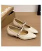 Zapatos de tacón grueso de punta fina, tacón medio, nuevos zapatos de vestir de pedrería de corte bajo, primavera-verano 2026, zapatos Mary Jane con hebilla, estilo francés