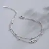 Amazon Transfronterizo Nuevo Diseño de Nicho Pulsera Anillo Doble Capa Pulsera Cadena de Perlas de Arroz Joyería de Moda para Mujer