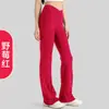 Pantalones de Yoga Acampanados de Cintura Alta Levanta Glúteos, Estilo Nuevo Transfronterizo Europeo y Americano, Pantalones Casuales para Exteriores, Fitness, Pierna Ancha con Bolsillos para Mujer