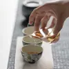 Taza de Té de Cerámica con Loto de Tinta Pintada a Mano Ino Kiyosong, Taza Corazón de Pollo Pastel Bajo Esmalte de Jingdezhen, Taza de Té Personal Estilo Chino