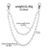Encantador y dulce estilo minimalista, charm de bolsa de diamante de terrón de azúcar iridiscente, cadena versátil de doble capa, moderno charm de bolsa para viajeros y estudiantes