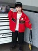 Jaqueta de motociclista infantil para primavera e outono, estilo coreano, sportswear infantil moderno e estiloso, adequada para meninos e meninas jovens, transfronteiriça