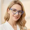 Armação de Óculos Nova Moda 2024 Cat-Eye Liso Espelho Plano Anti-Luz Azul Armação de Óculos Pequena Europeia e Americana Espelho Cruzado Personalizado