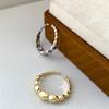 Anillo Geométrico de Plata de Ley s925 Shengyuan Art para Mujer Moda Europea y Americana Lujo Ligero Anillo Chapado en Oro Pulsera de Alta Gama Sin Color