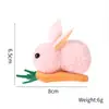 Pinzas para el pelo de disfraz de Pascua para niños, mini conejo de peluche, zanahoria, accesorios para el pelo, lindo animal, suministros de decoración, pinzas para el pelo
