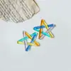 Pendientes de estrella de cinco puntas huecos coloridos transparentes de Yang Xiaolin, accesorios de bricolaje hechos a mano, joyería al por mayor
