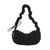 Bolsa Plissada de Grande Capacidade com Bordado Diamante, Bolsa de Roupa de Algodão, Bolsa Transversal de Ombro, Bolsa para Deslocamento Urbano de Penas, Bolsa Quadrada Pequena