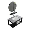 Gabinete de Baño de Aleación de Aluminio Espacial Combinación de Baño Lavabo Integrado en Baño Lavabo de Pared Personalización de Lavabo