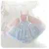 Nuevo Vestido de Princesa de Malla de Verano para Bebé Niña con Tirantes y Lazo, Elegante y Dulce Vestido de Princesa para Salir