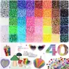 Atacado Transfronteiriço Amazon Itens Mais Vendidos Dropshipping Conjunto de Resina de 40 Cores Misturadas Decorações de Strass de Fundo Plano para Arte de Unhas DIY