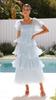 Vestido de tarta de manga abullonada sin espalda, nuevo diseño de moda, venta caliente transfronteriza europea y americana, estilo largo para exportación (3 colores)