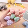 Lindo lazo pequeño a cuadros accesorios diy Corazón de chica a cuadros Accesorios dulces para el cabello Zapatos Calcetines Sombrero Accesorios de ropa Materiales