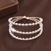 Pulsera Nueva Exquisita de Moda Popular Transfronteriza Japonesa y Coreana, Pulsera Abierta Simple con Circonita Microincrustada y Perla de Imitación