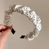 Diadema Plisada de Tela con Lunares Simple para Mujer 2025 Nuevo Estilo Diadema de Alta Presión Craneal Pasador Adorno para el Cabello Accesorio de Lujo para el Cabello