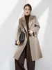 Outono e Inverno 100% Lã Gola V Ampla Slim Fit Elegante e Fashionável Peça de Vestuário Externa de Lã Dupla Face Blazer de Terno de Lã