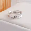 Anillo Abierto con Textura de Pliegues Irregulares para Mujer, Estilo Minimalista Vintage, Anillo de Lujo Ligero, Joyería Personalizada de Moda Apilable