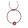 Pulsera con Colgante de Paz de Cinabrio, Pulsera de Hilo Rojo Hecha a Mano para el Año de Nacimiento, Regalo para Pareja