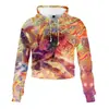 Sudadera con capucha de cintura alta con diseño de ombligo de roble de Chen Zelang Hui