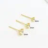 Base de Arete de Plata 925 Chapada con Oro Real de 18K, Base de Arete de Copa Puntiaguda, Soporte para Diamante de Copa Vacía, Soporte de Aguja para Diamante Adhesivo de Base Puntiaguda A66