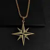 Diseño Personalizado Geométrico Europeo y Americano Colgante de Estrella de Ocho Puntas Llavero Conjunto Colgante Versátil para Ropa Accesorios